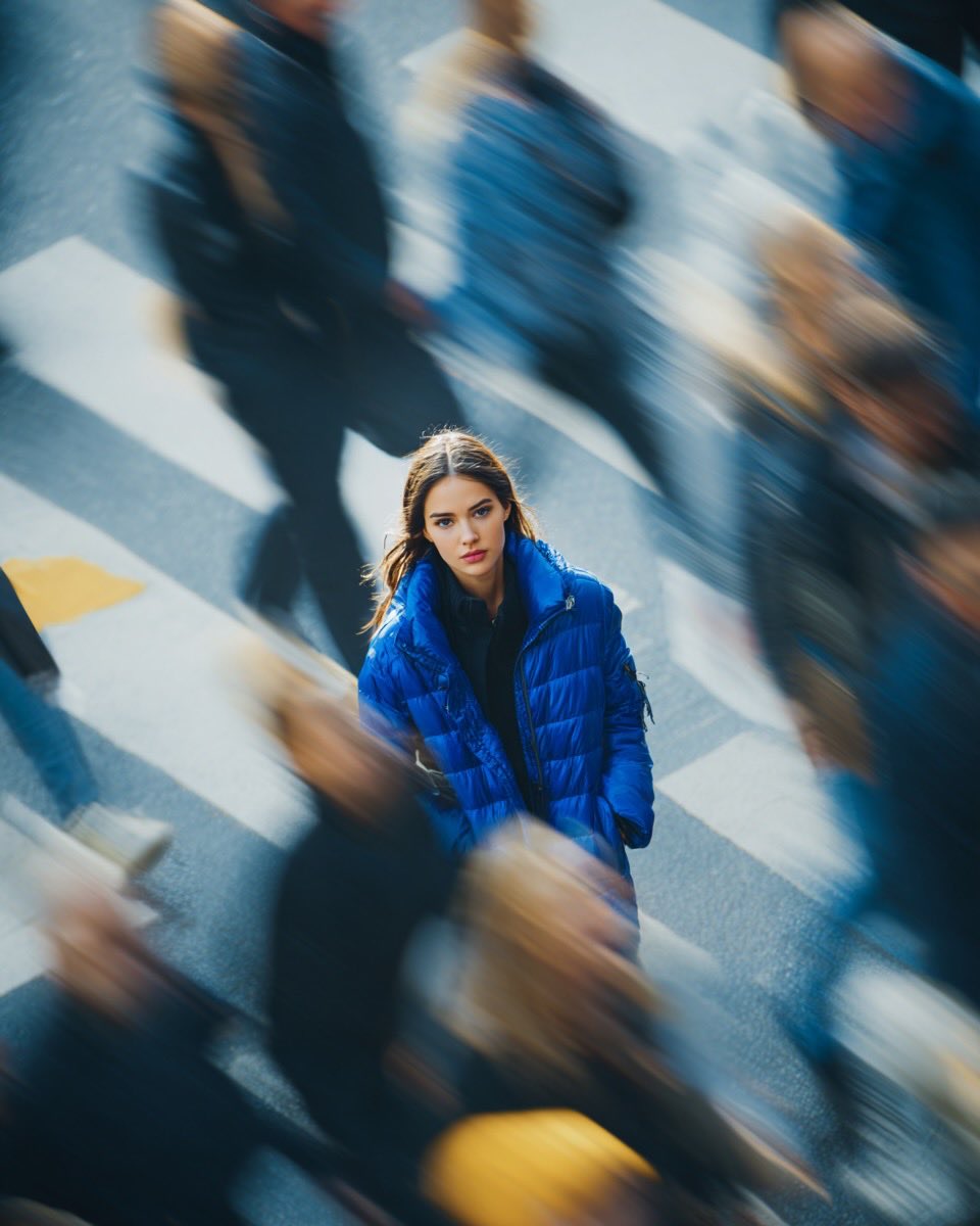 Cinematic Street Portrait of Woman in Puffer Jacket (3 Variations) 2