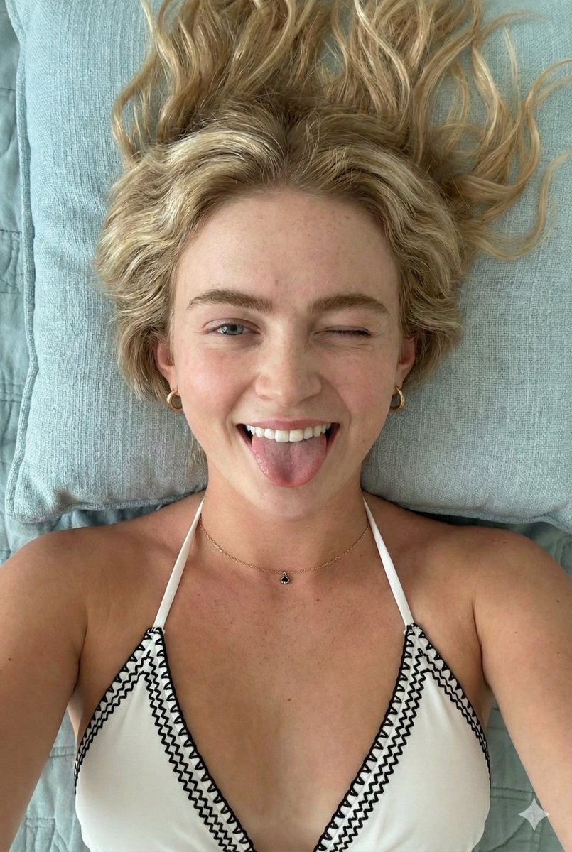 Overhead Playful Portrait (Blonde Hair Variant) 2