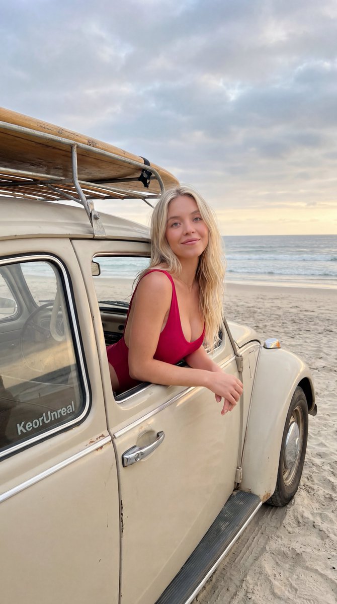 Ethereal Coastal Vintage Car Portrait 1