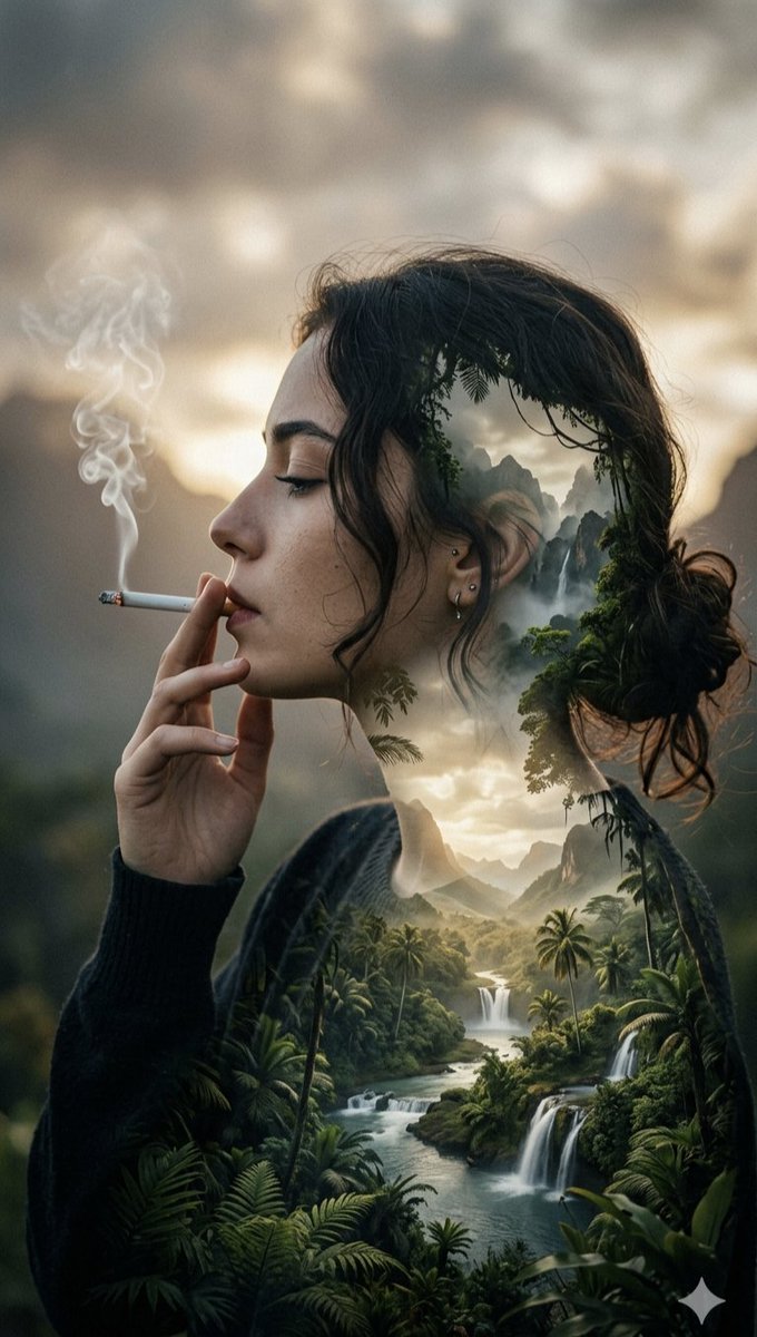 Double Exposure Tropical Landscape Portrait 1