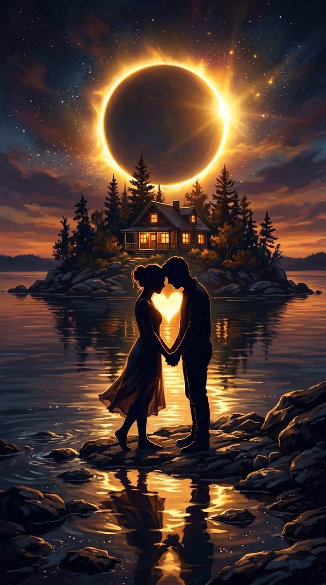 Solar Eclipse Romantic Silhouette 1