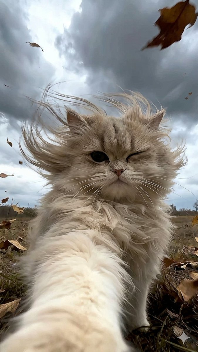 Winking Persian Cat Selfie 1