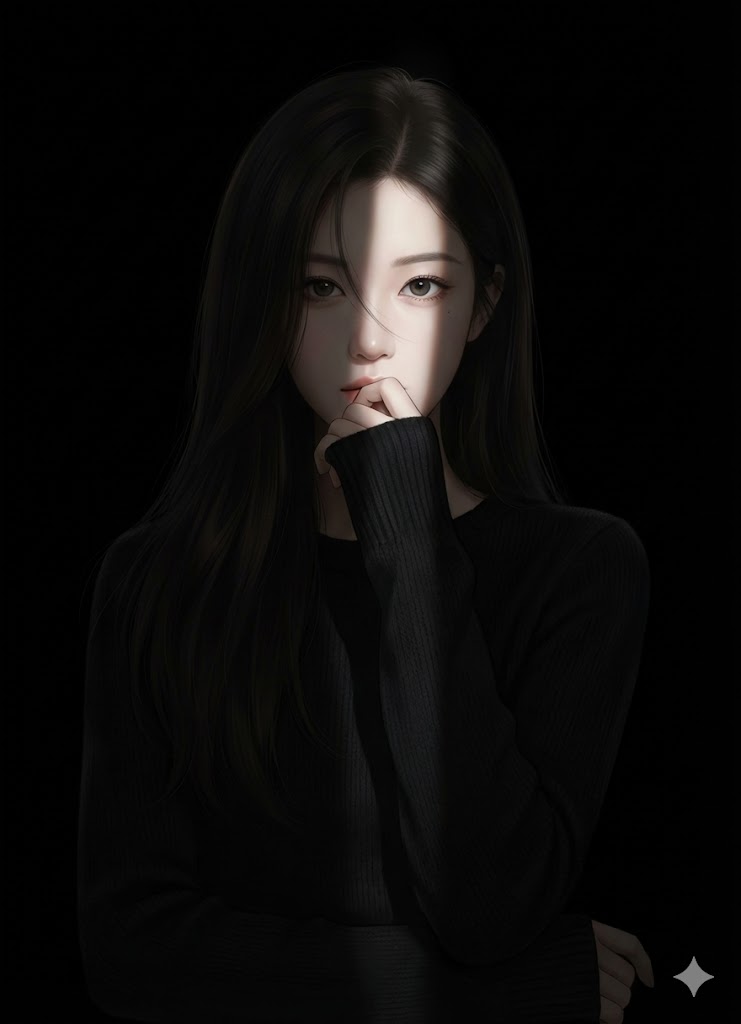 Hyperrealistic Anime Portrait with Split Lighting Prompt 1