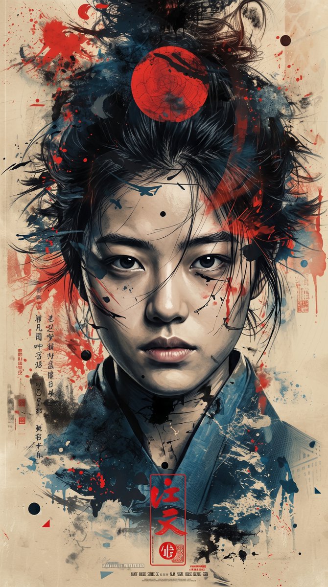 East Asian Samurai Graphic Poster 1