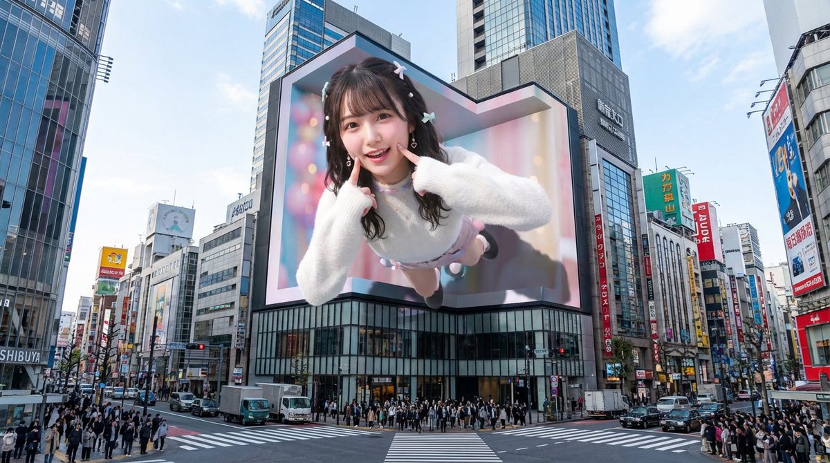 Nano Banana Pro 3D Digital Signage Prompt (Shinjuku) 1