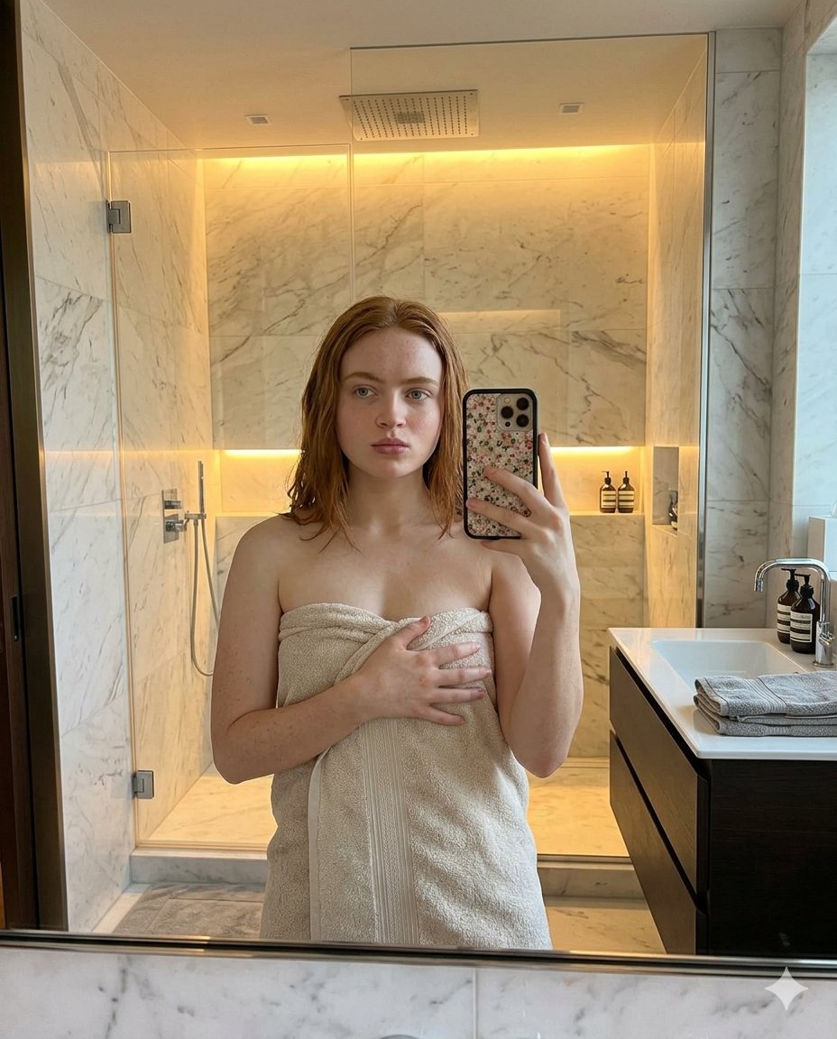 Modern Bathroom Mirror Selfie 1