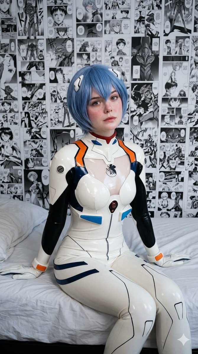Elle Fanning as Rei Ayanami Cosplay 1