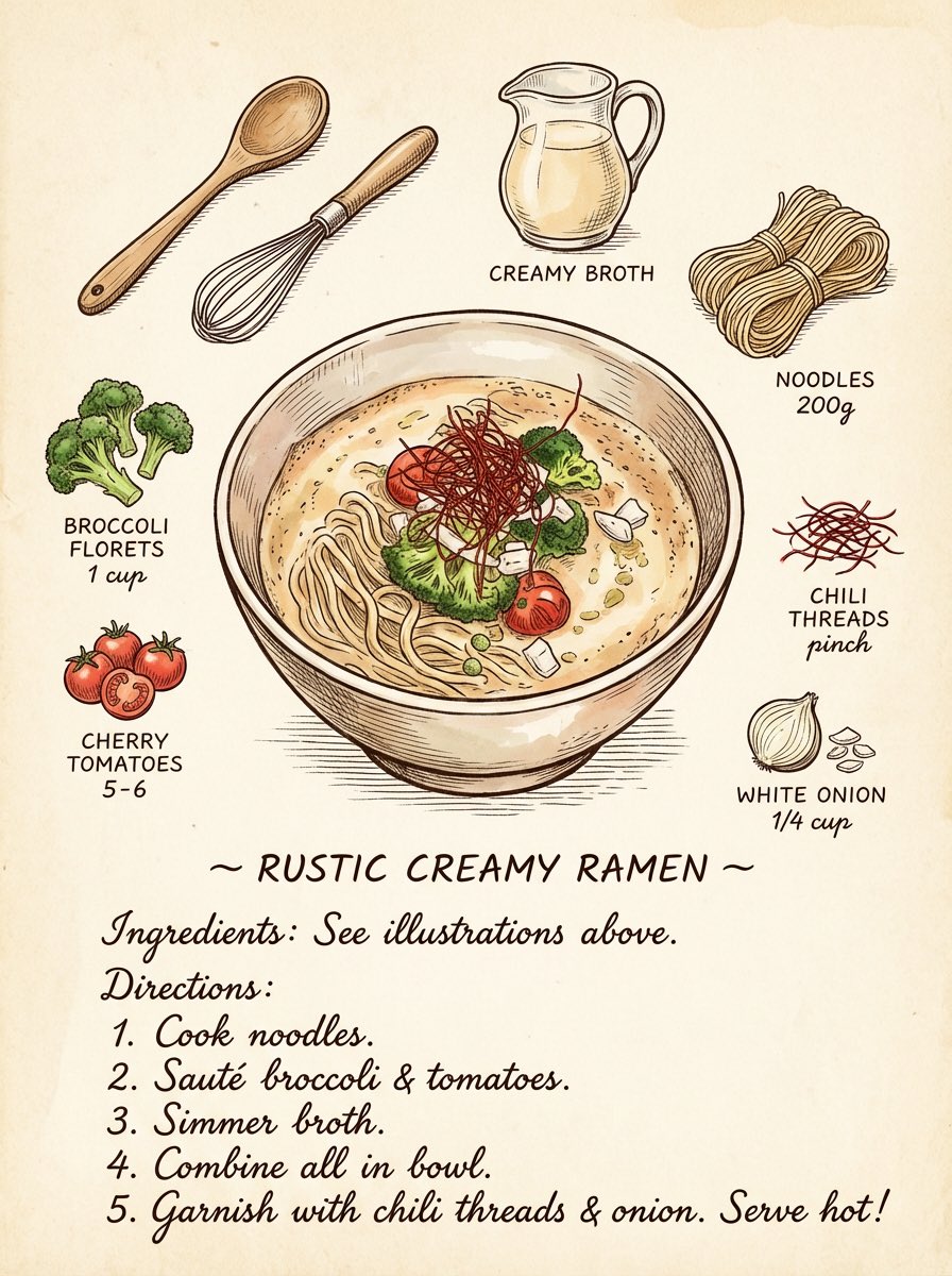 Vintage cookbook-style recipe illustration 1