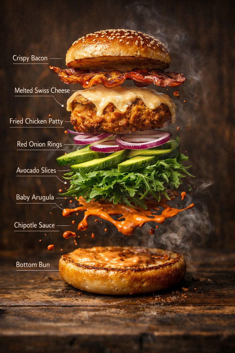 Hyper-Realistic Gourmet Burger Infographic 4