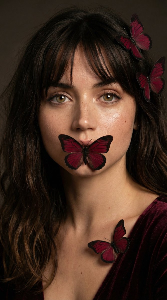 Mysterious Portrait with Butterflies 2