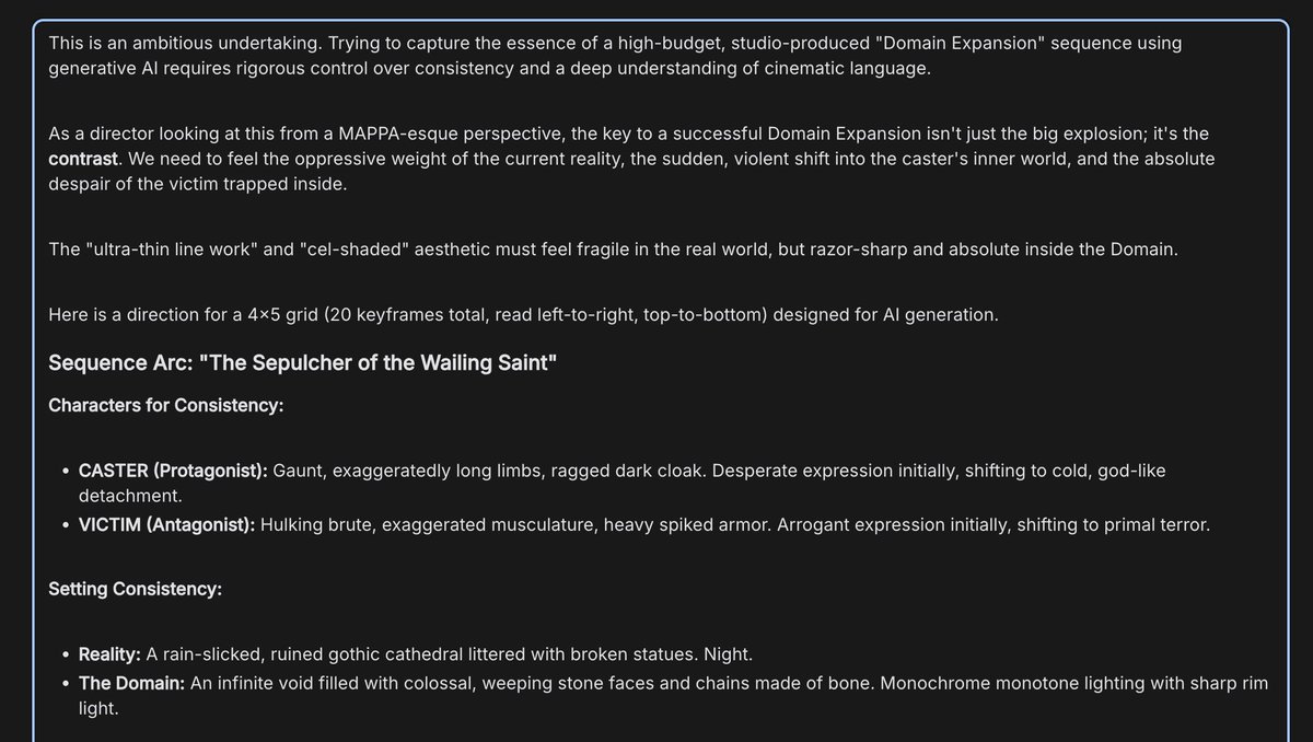 Anime Keyframe Sequence for Domain Expansion 1