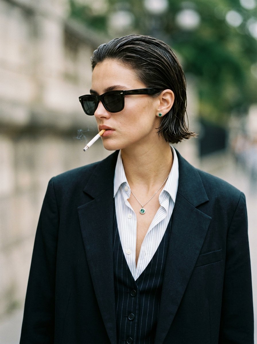 Edgy Portrait with Cigarette and Blazer 1