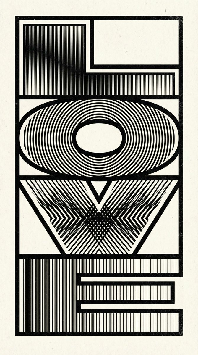 Op Art LOVE Typography Poster Prompt 1