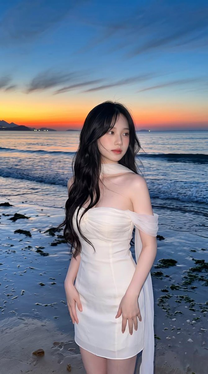East Asian Woman Beach Portrait 2