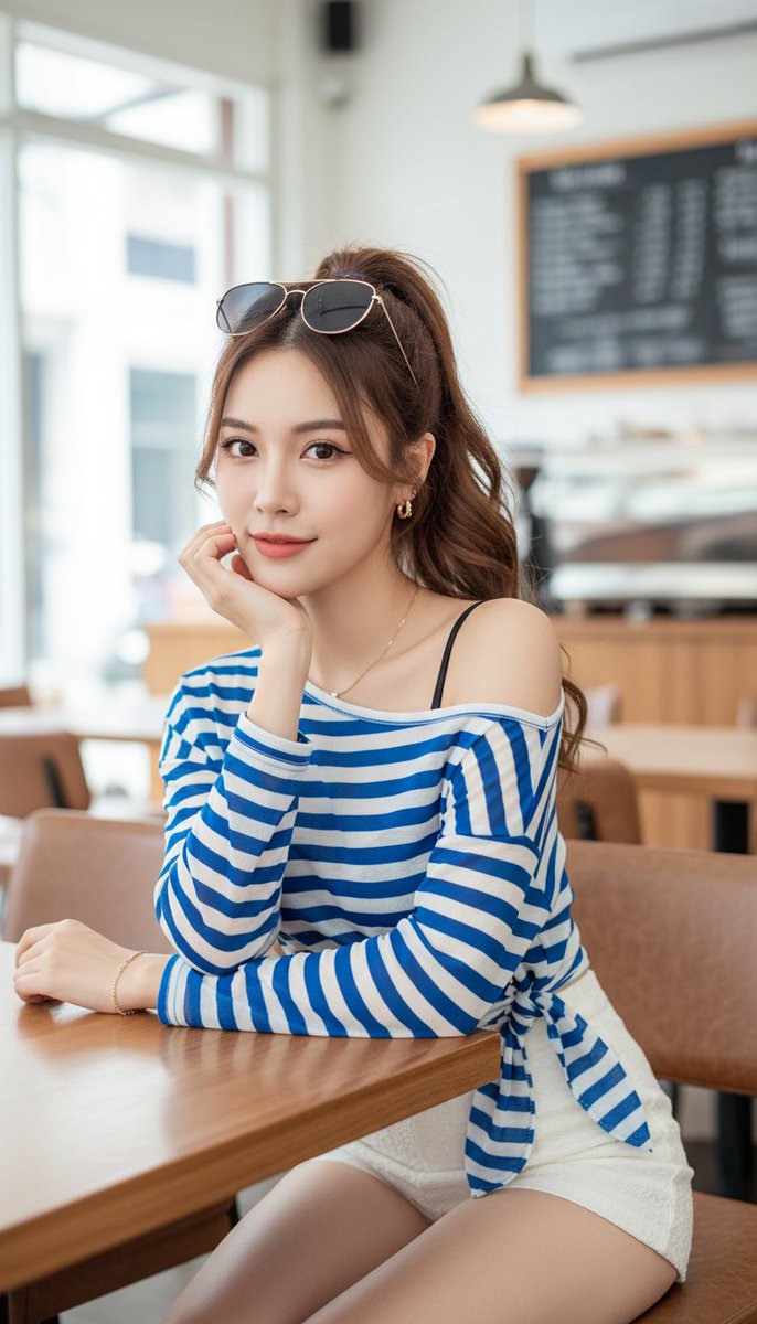 Stylish Woman in Modern Cafe 3