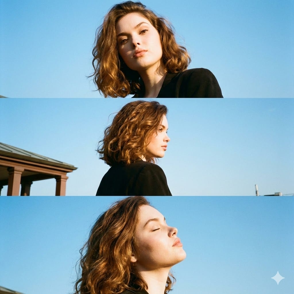 Triptych Portrait with Strict Identity Lock 1