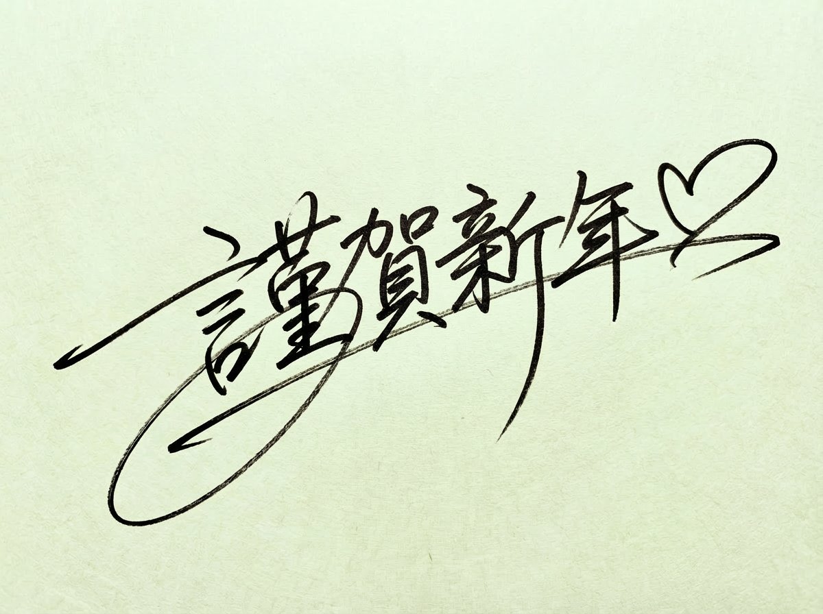 Handwritten New Year's Greeting Sign Prompt 1