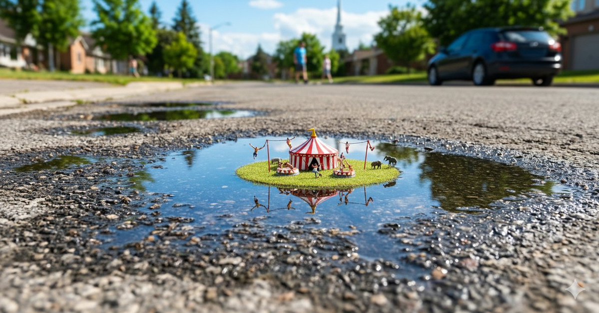 Tropical Island in a Puddle Prompt 2