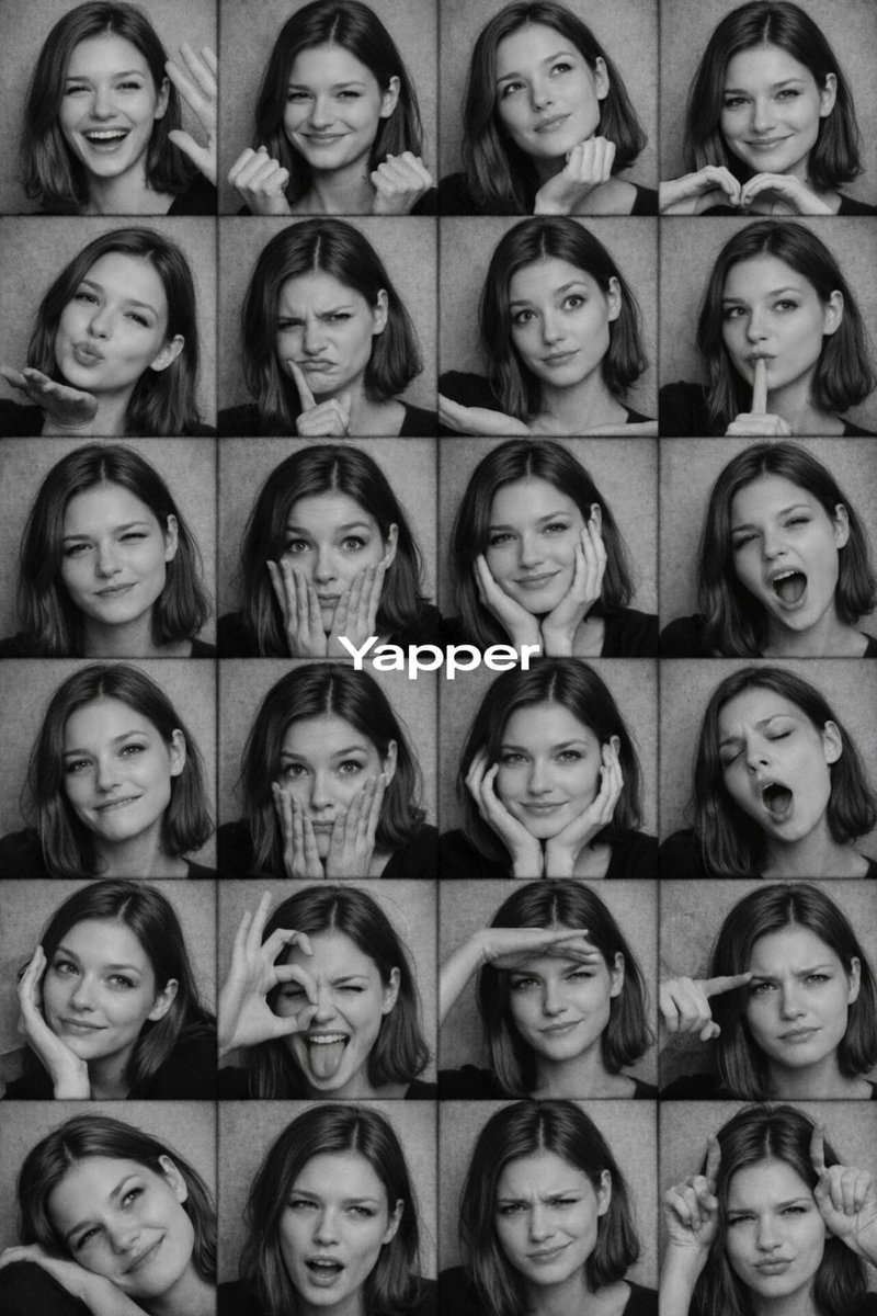 Black and White Photobooth Expression Grid Prompt 2