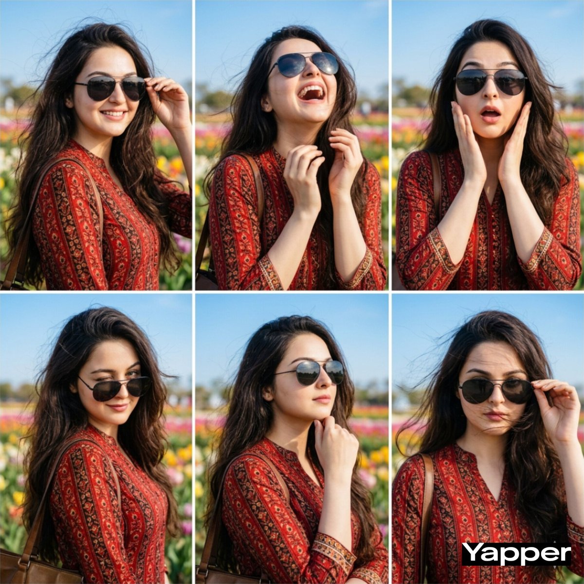 Stylish Six-Portrait Collage Prompt 1