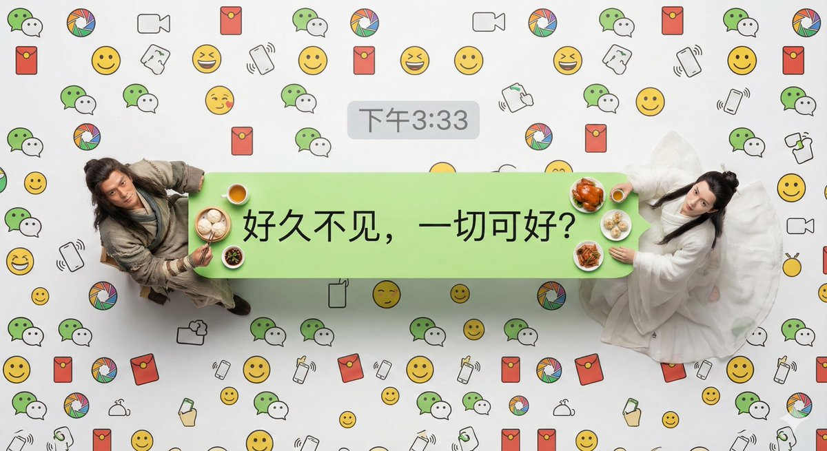 Hyper-Realistic Miniature Scene in a WeChat Chat Bubble 1