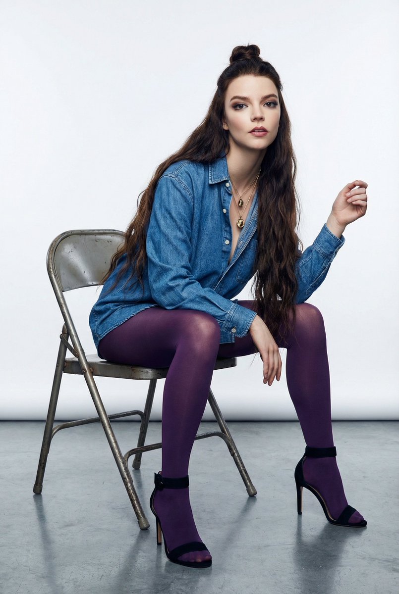 High-Fashion Denim Photoshoot with Ultra-Long Hair 3