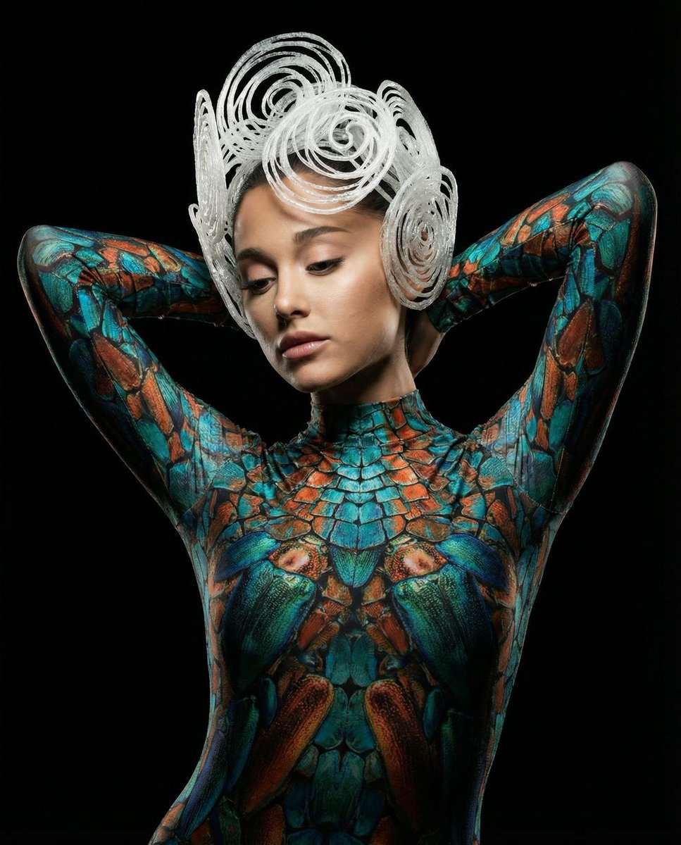 Hyper-Realistic Avant-Garde Fashion Portrait: Cellular Elegance 2