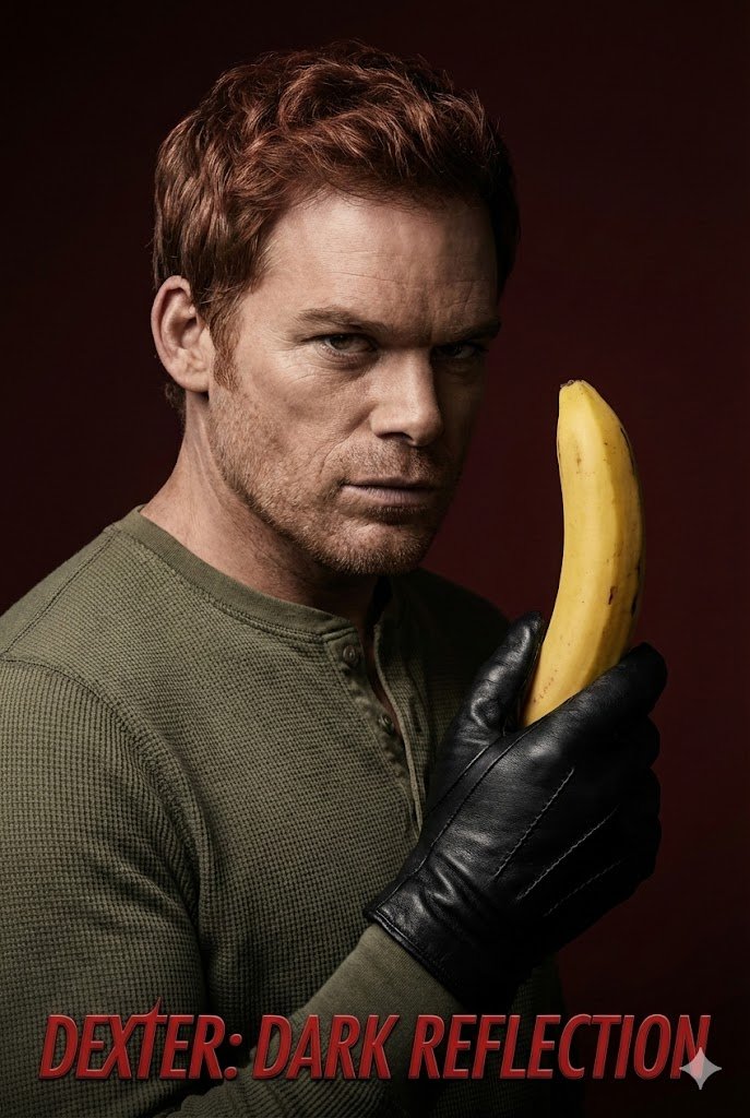 Dexter Morgan Cinematic Portrait with Banana Prop Prompt 1
