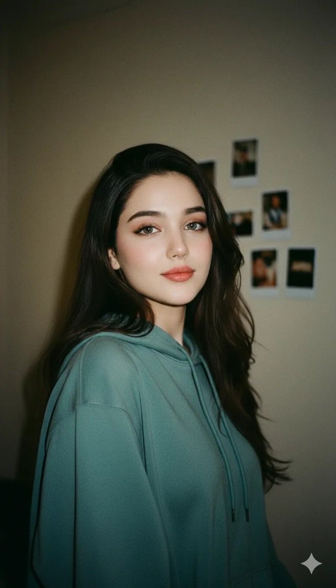 Cinematic Indoor Portrait of a Woman in a Teal Hoodie (Two Variations) 1