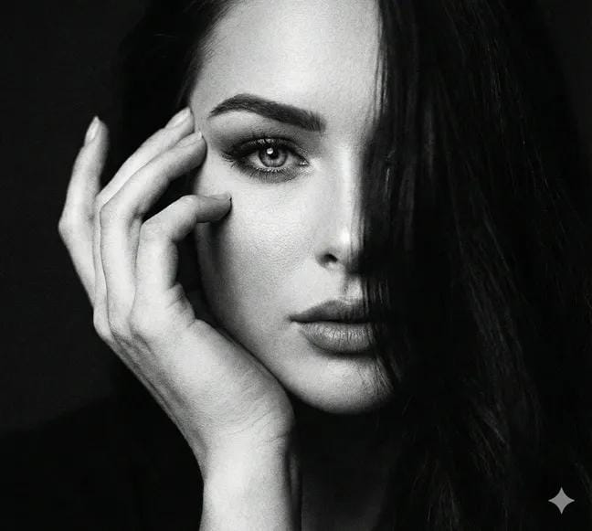 Cinematic Black and White Close-Up Portrait 1