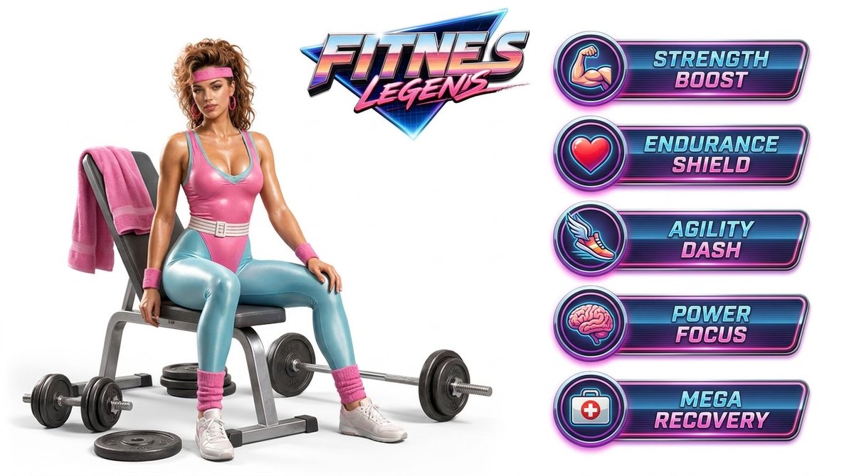 Fitness Game Start Screen UI Render 1