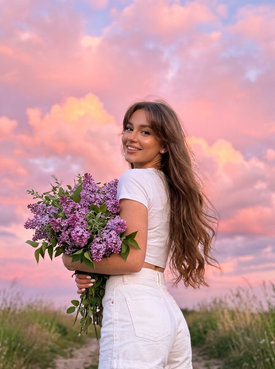Lilac Bouquet Sunset Aesthetic 1
