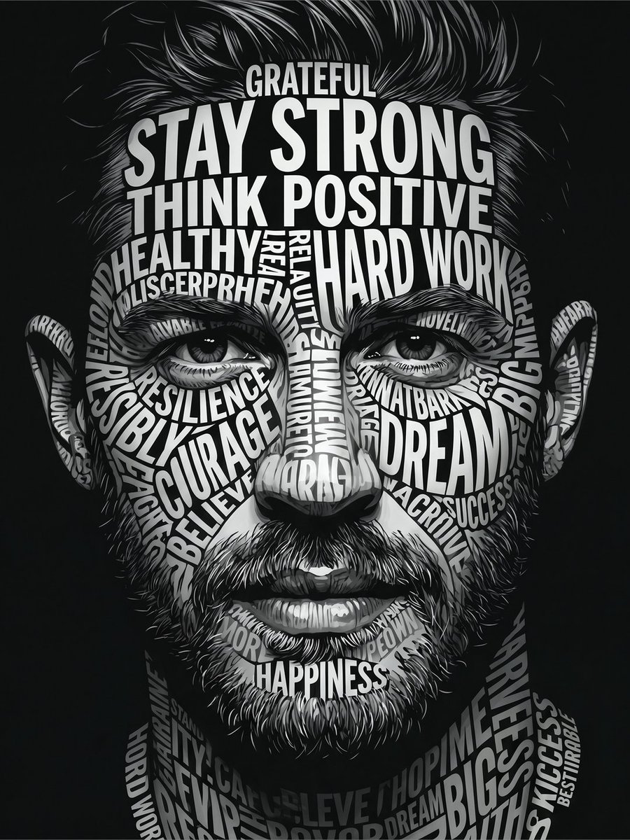 Motivational Word Portrait Art 1
