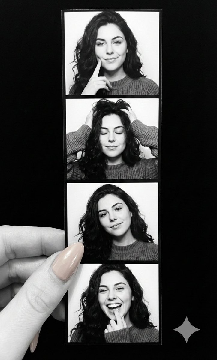 Black & White Photo Booth Strip with Hand 2