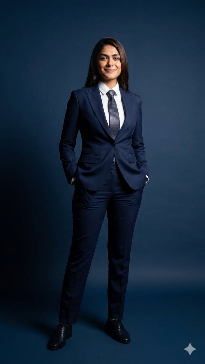 Business Woman in Navy Suit Portrait 4