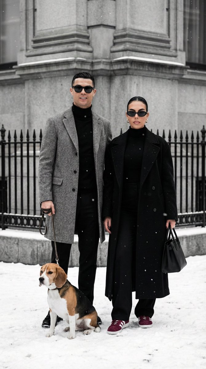 Sophisticated Urban Winter Couple Portrait 2