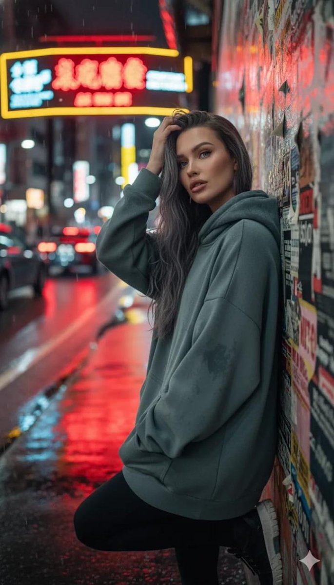 Cinematic Night Urban Portrait Prompt 2