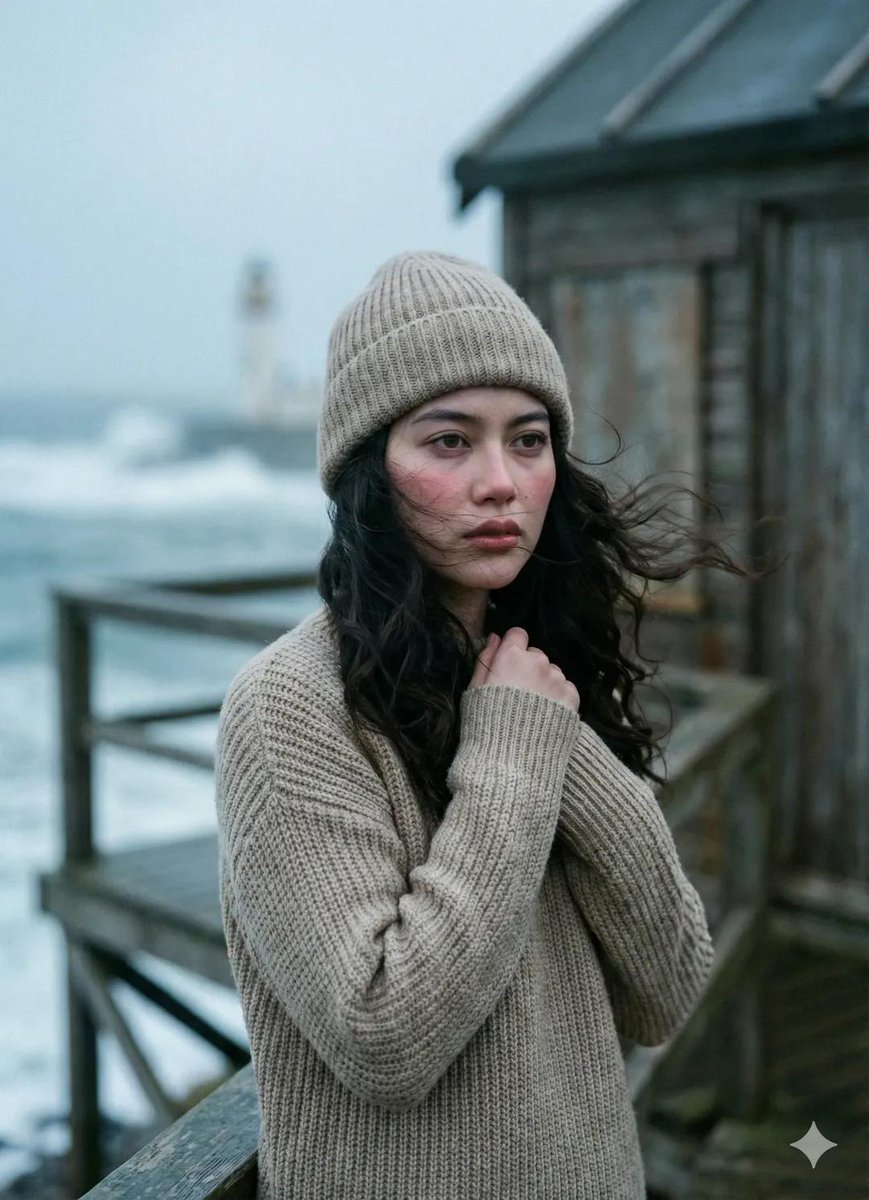 Cinematic Seaside Pier Portrait Prompt 2