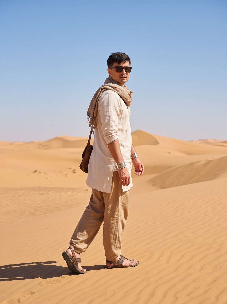 Sahara Desert Cinematic Portrait Prompt 2