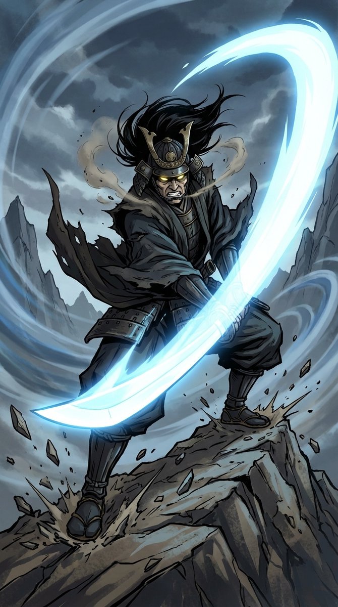 Samurai Swordsman Dynamic Battle Scene Prompt 1