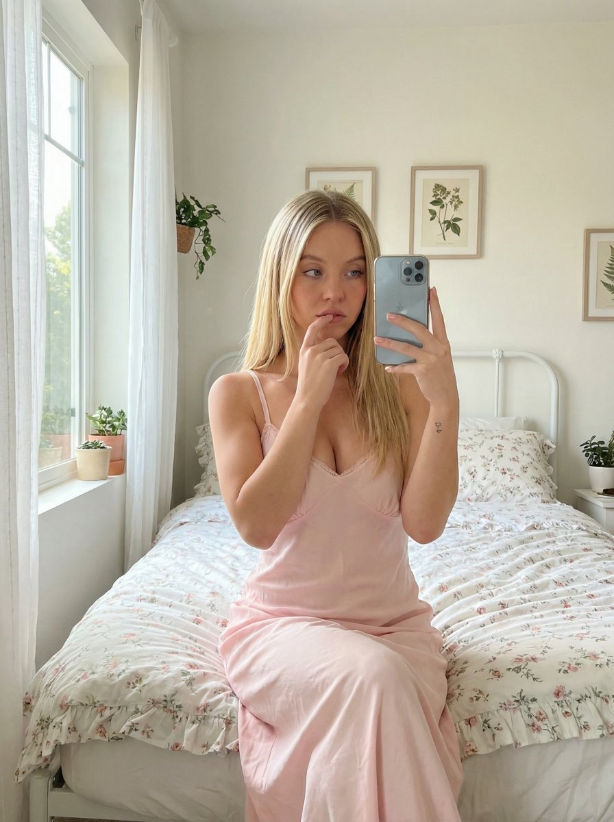 Intimate Bedroom Mirror Selfie 4