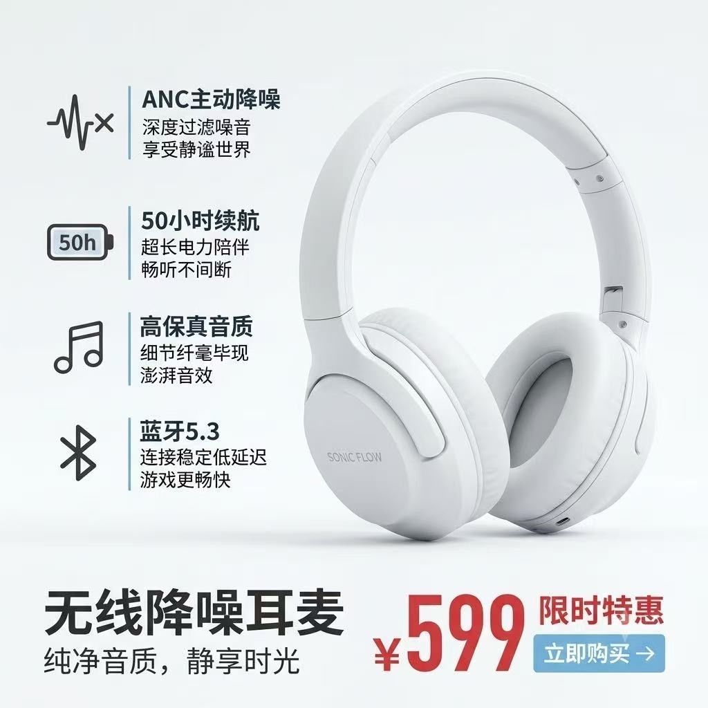 Minimalist Headphone E-commerce Product Photo 2