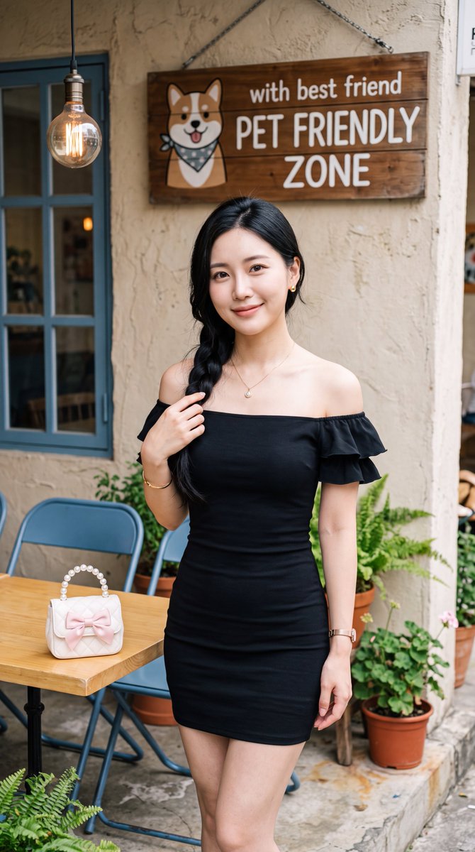 East Asian Woman at Outdoor Café 4
