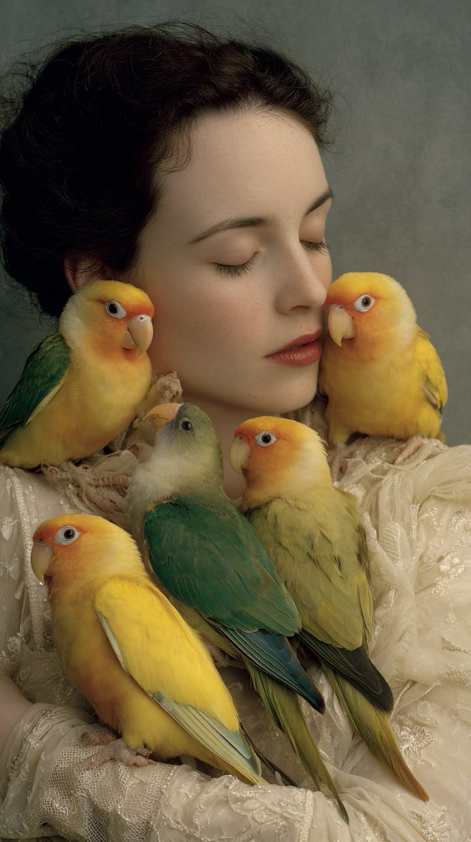 Studio Portrait with Parrots 3