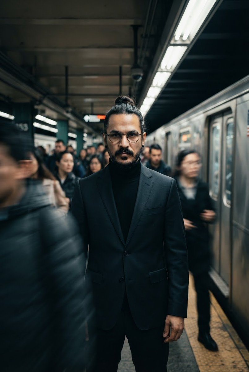 Cinematic Subway Platform Portrait 2