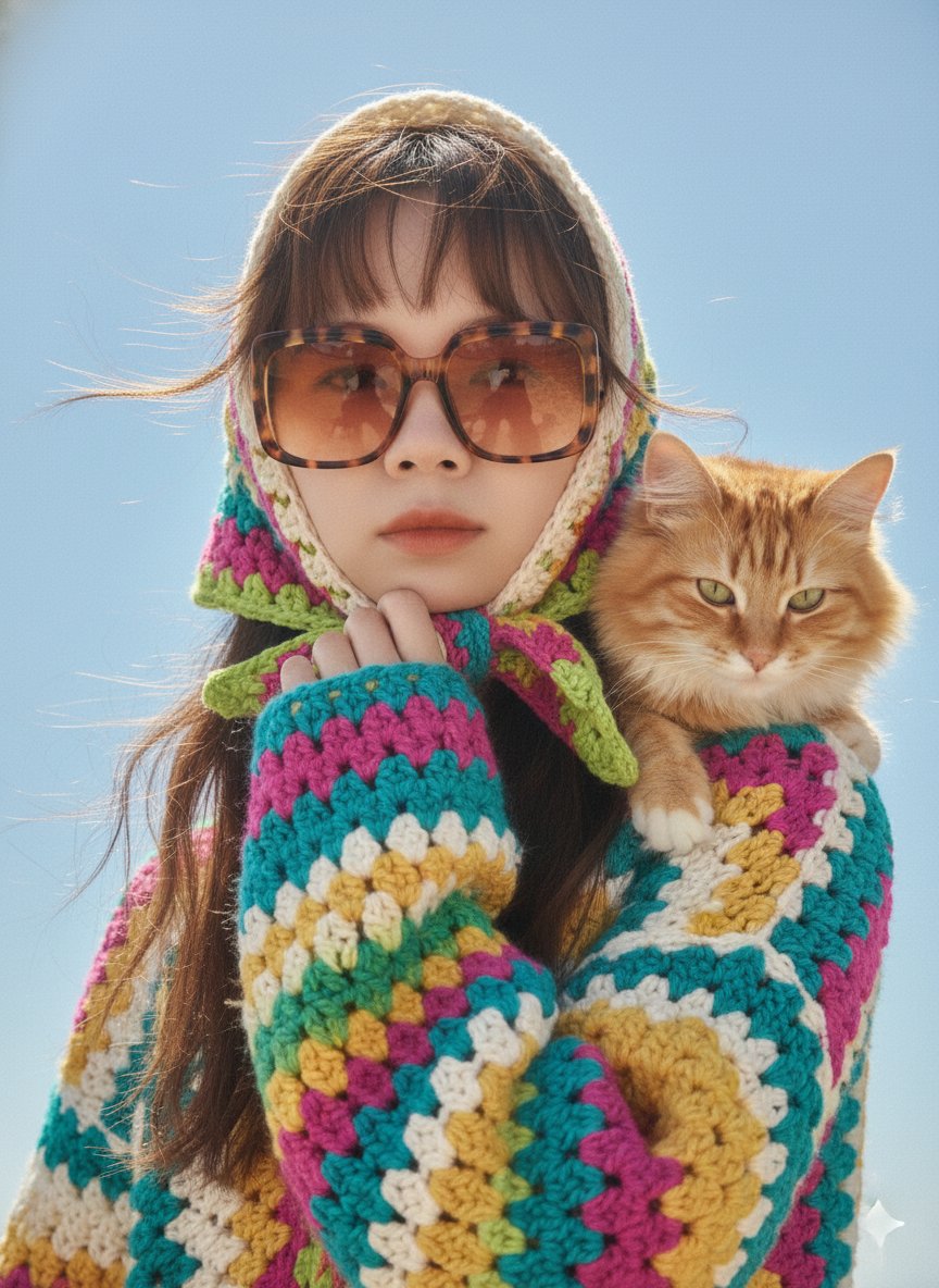 Bohemian Crochet Fashion Studio Portrait 1