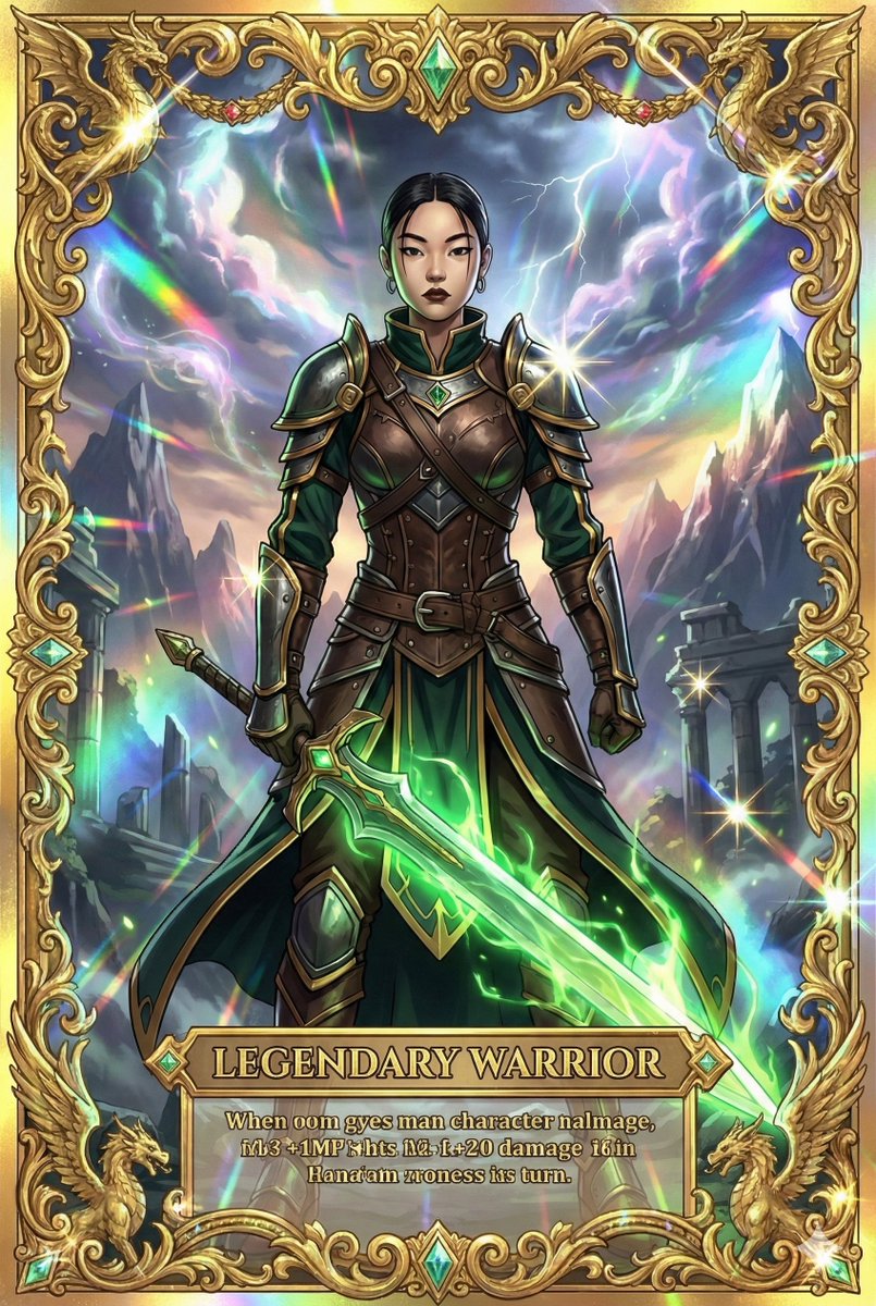 Combining image generation prompts for a fantasy card style 2