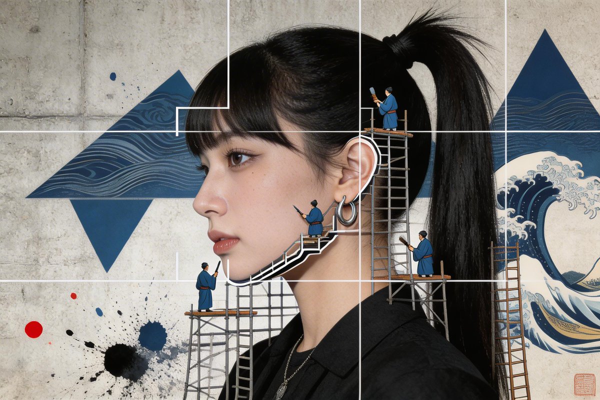 Photorealistic Portrait with Ukiyo-e and Industrial Fusion 4
