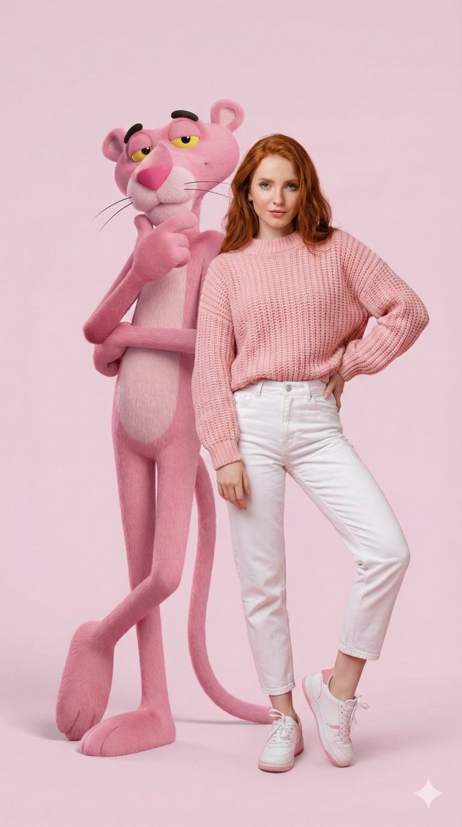 Hyper-Realistic Portrait with Giant Pink Panther 1