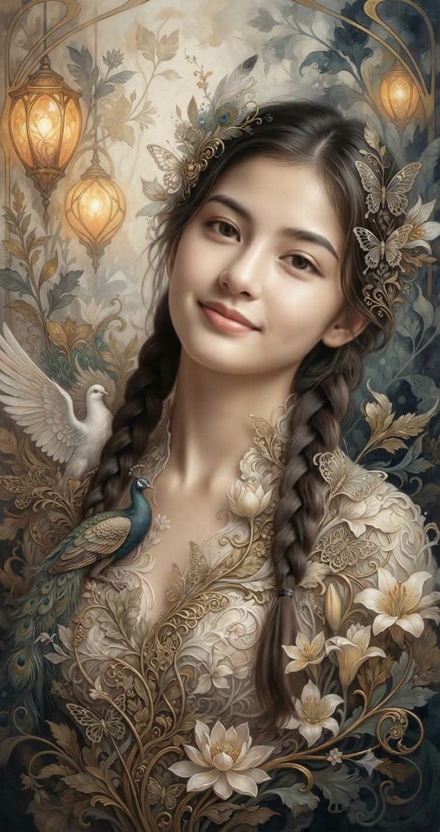 Fantasy Realism and Art Nouveau Fusion 1